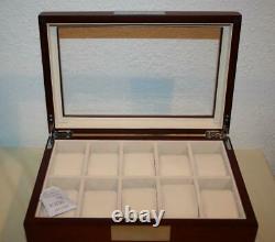 Decorebay Cherry Oak Wood 20 Slot Watch Display Case Jewelry Storage Box Darling