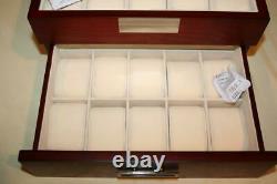 Decorebay Cherry Oak Wood 20 Slot Watch Display Case Jewelry Storage Box Darling