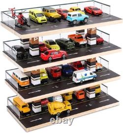 Diecast Car Display Case Wooden Garage Scene Storage for Hot Wheels Matchbox