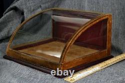 Diminutive Antique Curved Glass Showcase Country Store Display Case