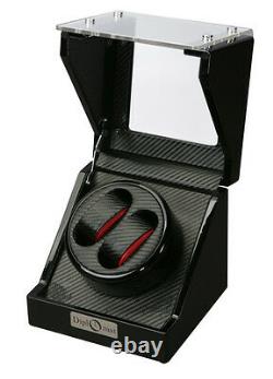 Diplomat Black Double Dual Battery Powered Watch Winder Display Storage Case