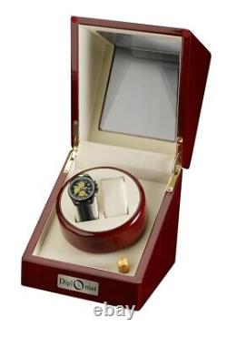 Diplomat Cherry Wood Double Automatic Watch Winder Display Storage Case NEW