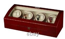 Diplomat Estate Cherry Eight 8 Watch Winder Wood Display Storage Case Box NEW
