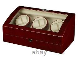 Diplomat Estate Cherrywood Six 6 Watch Winder Wood Display Storage Case Box