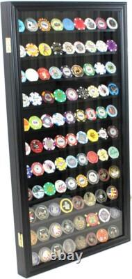 DisplayGifts Military Challenge Coin Display Case Poker Chip Holder Wall Cabinet
