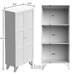 Display Cabinet Bookshelf Case Arylic Door 3 Tier Storage Study Cupboard Modern