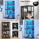 Display Cabinet Glass Door 5 Tier Storage Case Organizer Led Light Rack Shelves