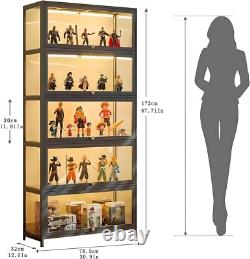 Display Cabinet with Acrylic Glass Door, 5-Tier Curio Display Case, Collectibles