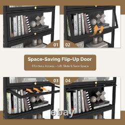 Display Cabinet with Acrylic Glass Doors, 3-Tiers Curio Cabinet with LED Lighting