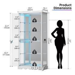 Display Cabinet with Adjustable Shelves, 5-Tier RGB Storage Cabinet for Dolls Display Cabinet with Adjustable Shelves, 5-Tier RGB Storage Cabinet for Dolls