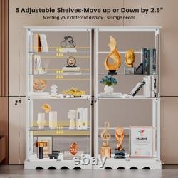 Display Cabinet with Adjustable Shelves, 5-Tier RGB Storage Cabinet for Dolls Display Cabinet with Adjustable Shelves, 5-Tier RGB Storage Cabinet for Dolls