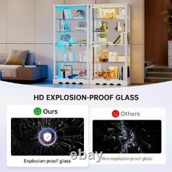 Display Cabinet with Adjustable Shelves, 5-Tier RGB Storage Cabinet for Dolls Display Cabinet with Adjustable Shelves, 5-Tier RGB Storage Cabinet for Dolls