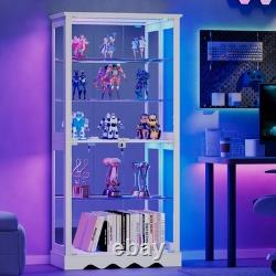 Display Cabinet with Adjustable Shelves, 5-Tier RGB Storage Cabinet for Dolls Display Cabinet with Adjustable Shelves, 5-Tier RGB Storage Cabinet for Dolls
