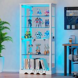 Display Cabinet with Adjustable Shelves, 5-Tier RGB Storage Cabinet for Dolls Display Cabinet with Adjustable Shelves, 5-Tier RGB Storage Cabinet for Dolls