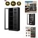 Display Cabinet With Glass Doors, 71 Inches Metal Display Case With 4 Adjusta