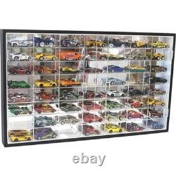 Display Case Acrylic Wall Mount 56 Slots for 1/64 Scale Toy Cars Storage