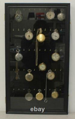 Display Case Wall Cabinet for Pocket Watches Collection Display Storage, withdoor