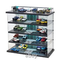 Display Case for Hot Wheels Garage with LED Light and Acrylic Cover 1/64 Scal