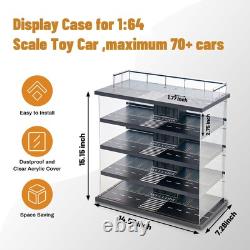 Display Case for Hot Wheels Garage with LED Light and Acrylic Cover 1/64 Scal