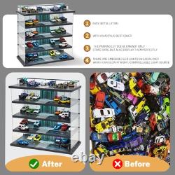 Display Case for Hot Wheels Garage with LED Light and Acrylic Cover 1/64 Scal