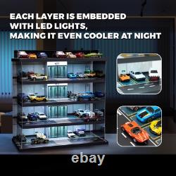 Display Case for Hot Wheels Garage with LED Light and Acrylic Cover 1/64 Scal