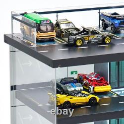 Display Case for Hot Wheels Garage with LED Light and Acrylic Cover 1/64 Scal