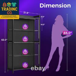 Display Case with LED Lights, Display Cabinet with Glass Storage Shelves, 4-Tier