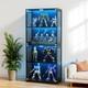 Docred Display Cabinet With Glass Doors, 63 H 4-tier Curio Cases With Led Light