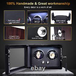 Double Automatic Rotation Watch Winder Storage Display Case Box Quiet Motor US