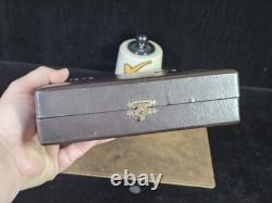 Dunhill Storage/Display Case Salesman Box Holds 6 Pipes Dark Brown #1