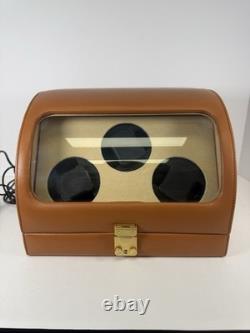 EILUX 3 Watch Winder Display Case Brown Leather Automatic Watch Storage