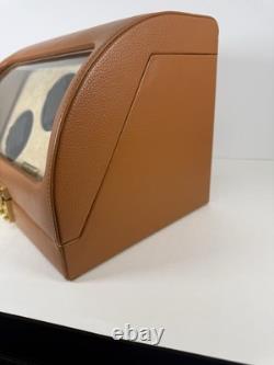 EILUX 3 Watch Winder Display Case Brown Leather Automatic Watch Storage