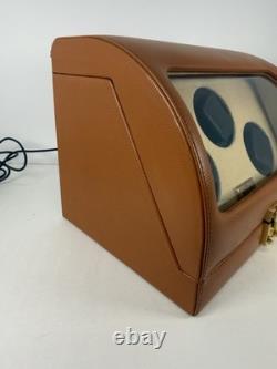 EILUX 3 Watch Winder Display Case Brown Leather Automatic Watch Storage