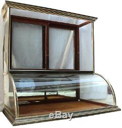 Early 20th c. Country Store Nickel/Bronze Tabletop Double Showcase Display Case