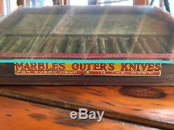 Early Vintage Marble's Outer's Knife Store Counter Display Case Knives Gladstone