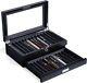Elegant 24-slot Pen Display Case With Glass Window & Velvet Interior