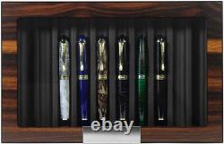 Elegant Wood Fountain Pens Display Case Storage Glass Box Home Office Desk Gift