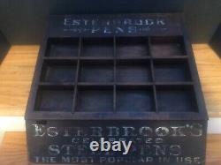 Esterbrooks Pens wooden Store Display Case for Esterbrooks Steel Pens 14 W