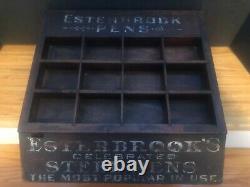 Esterbrooks Pens wooden Store Display Case for Esterbrooks Steel Pens 14 W