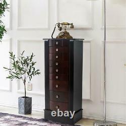 Extra Large Traditional Jewelry Cabinet Armoire with Mirror Display Storage Home