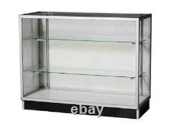 Extra Vision Glass Display Showcase with Silver Aluminum Frame