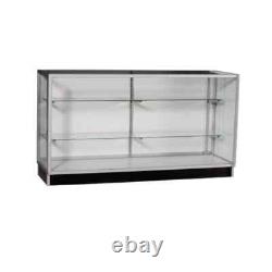 Extra Vision Glass Display Showcase with Silver Aluminum Frame