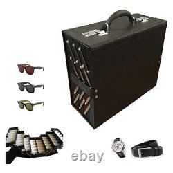 Eyeglasses Display Case 56PCS Suitcase Foldable Eyewear Storage Box for Sunglass