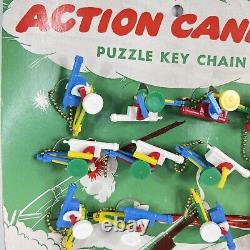 FANTASTIC VINTAGE ACTION CANNON KEYCHAIN PUZZLE STORE DISPLAY NEW UNUSED With CASE