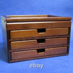 F/S Wooden Stationery Fountain Pen Case Display 40 Slot Collection Storage Japan