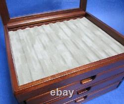 F/S Wooden Stationery Fountain Pen Case Display 40 Slot Collection Storage Japan