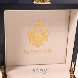Faberge Navy Blue Gilt Acrylic Presentation Display Storage Box Hard Case