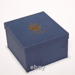 Faberge Navy Blue Gilt Acrylic Presentation Display Storage Box Hard Case