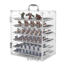 Famard Miniature Carrying Case for Collectibles Miniatures Storage, Clear Acr