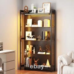 Figure Display Case 4 Tier RGB LED Light Action Minifigures Shelf Glass Cabinet